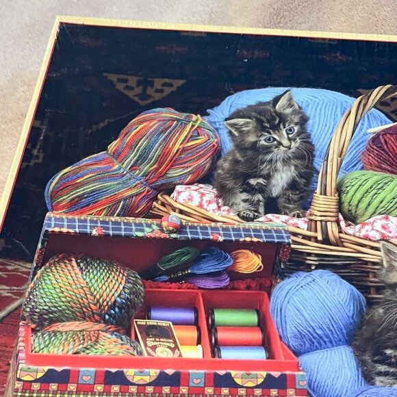 SunsOut Kittens in The Basket 500 Pc Jigsaw Puzzle Baby cats - Picture 3 of 9